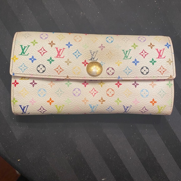 LOUIS VUITTON Takashi Murakami Multicolor Sarah Wallet - Picture 1 of 17